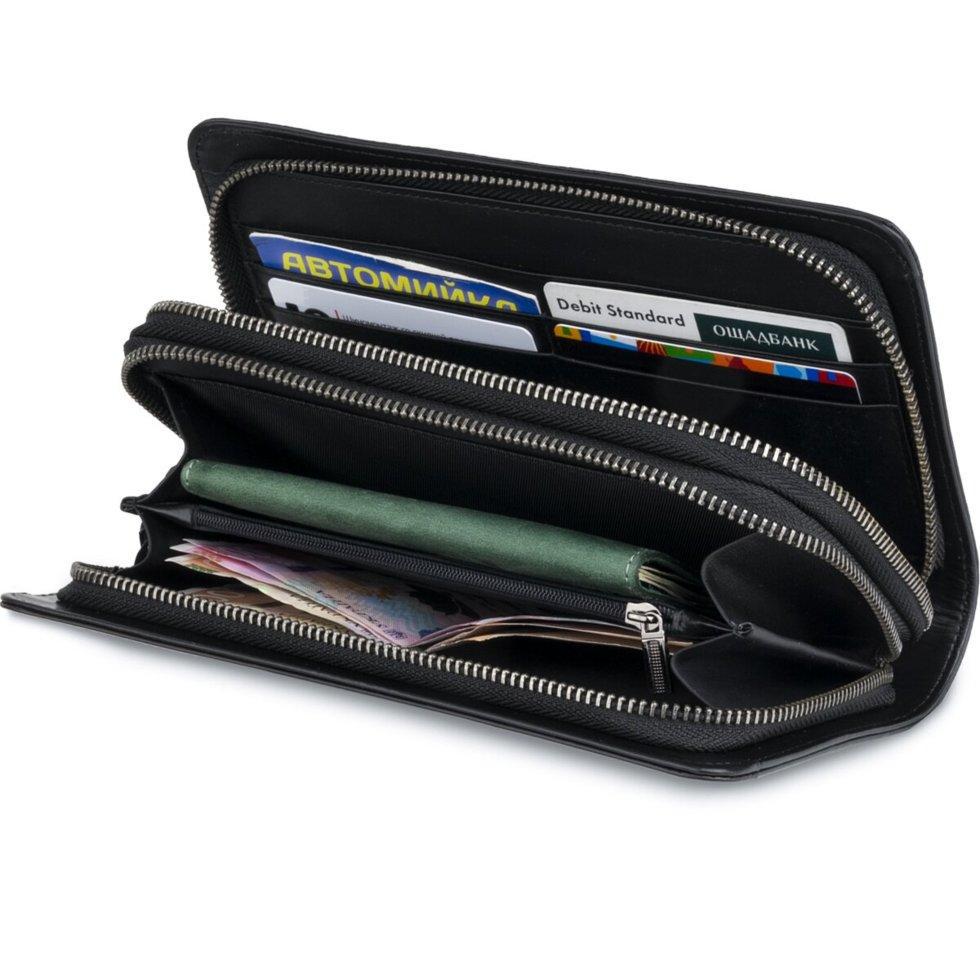 Клатч-барсетка мужской 714657 натуральная кожа ремешок на руку Черный (1939511201) - фото 5