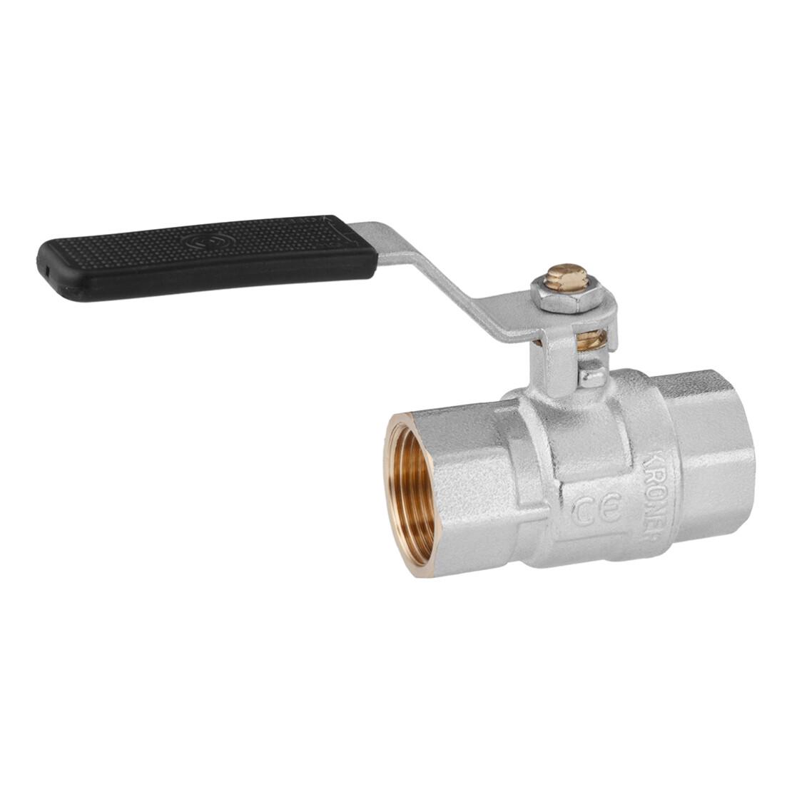 Кран кульовий Kroner ВВ PN40 1" ручка/нікельований (CV033218) - фото 3 Кран кульовий Kroner ВВ PN40 1" ручка/нікельований (CV033218) - фото 3