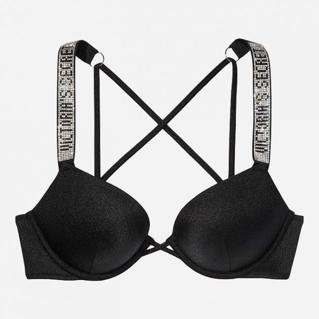 Верх купальника Victoria's Secret Shine Strap Bombshell Add-2-Cups Push-Up подвійний пуш-ап 85E Чорний (2132821180) - фото 2