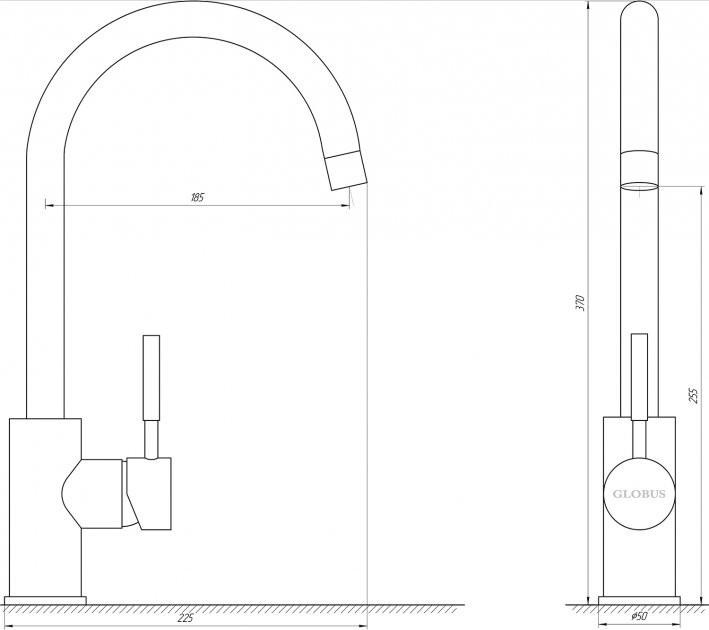 Змішувач кухонний Globus Lux Lazer GLLR-0203S-1-Onix - фото 4