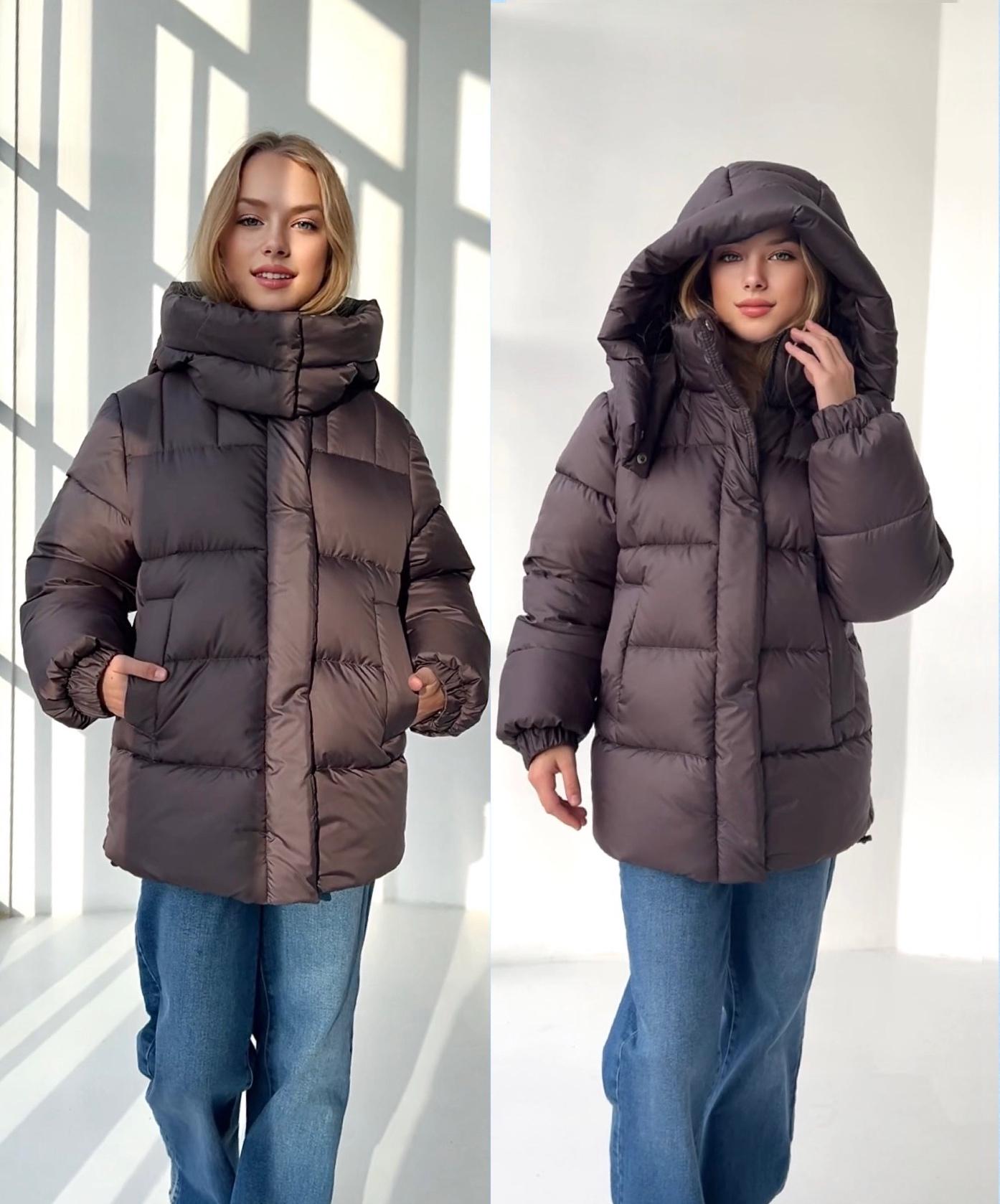 Куртка для дівчинки зимова 152 см Коричневий (127259) - фото 3 Куртка для дівчинки зимова 152 см Коричневий (127259) - фото 3