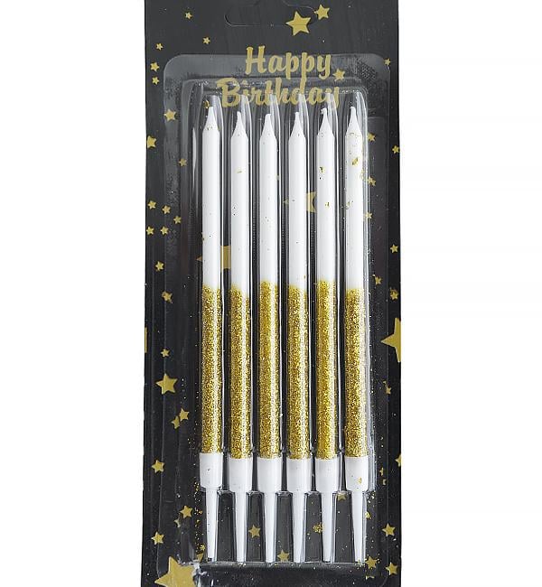 Свечи для торта Gold glitter 13 см 6 шт. (10888029) Свечи для торта Gold glitter 13 см 6 шт. (10888029)