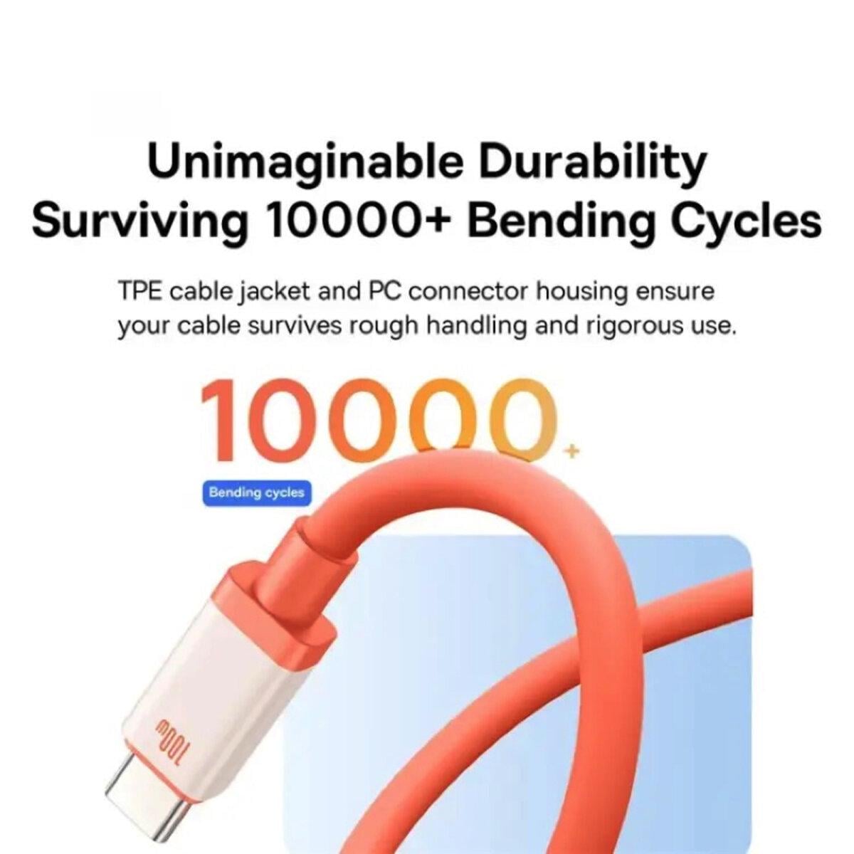 Кабель BASEUS Series Fast Charging Data Cable USB – Type-C 100W 1 м Coral (25816457) - фото 3