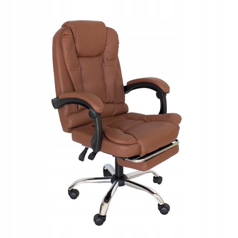 Офісне крісло з підставкою для ніг Hanert Ergo Dark Brown (78572)