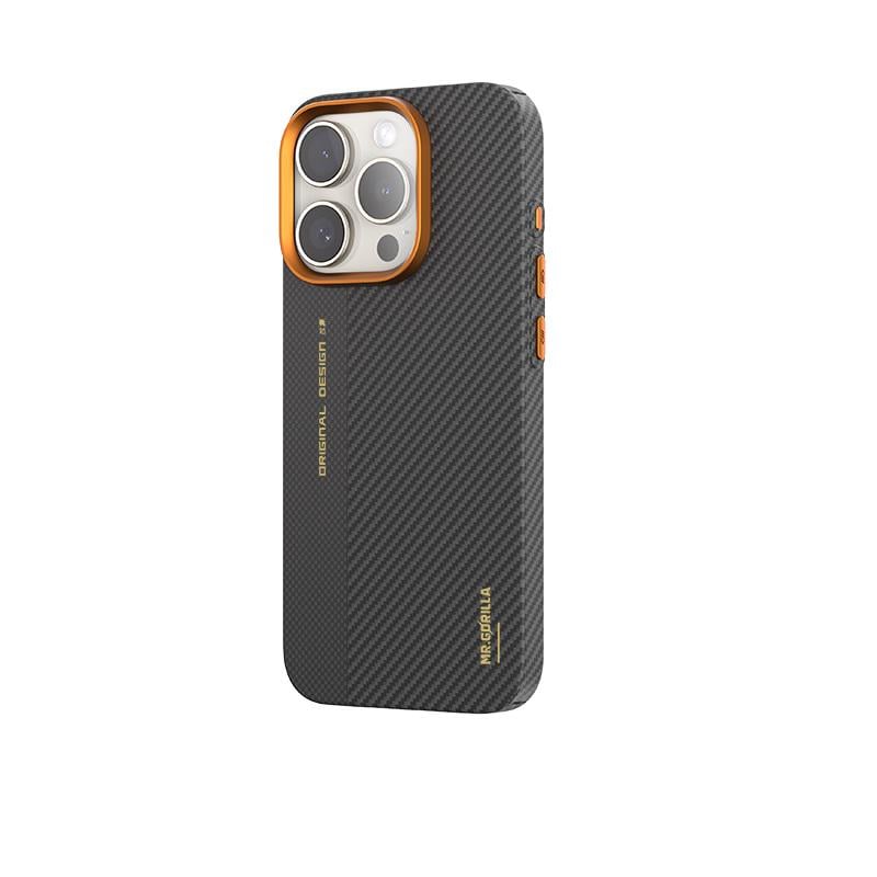 Чехол для iPhone 15 Pro - Blue (600D) Aramid BiTexture Slim Case with Magsafe, Orange