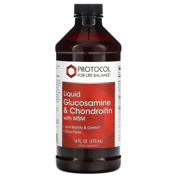 Препарат для суставов и связок Protocol for Life Balance Liquid Glucosamine & Chondroitin with MSM 473 мл 32 порции (000026357)