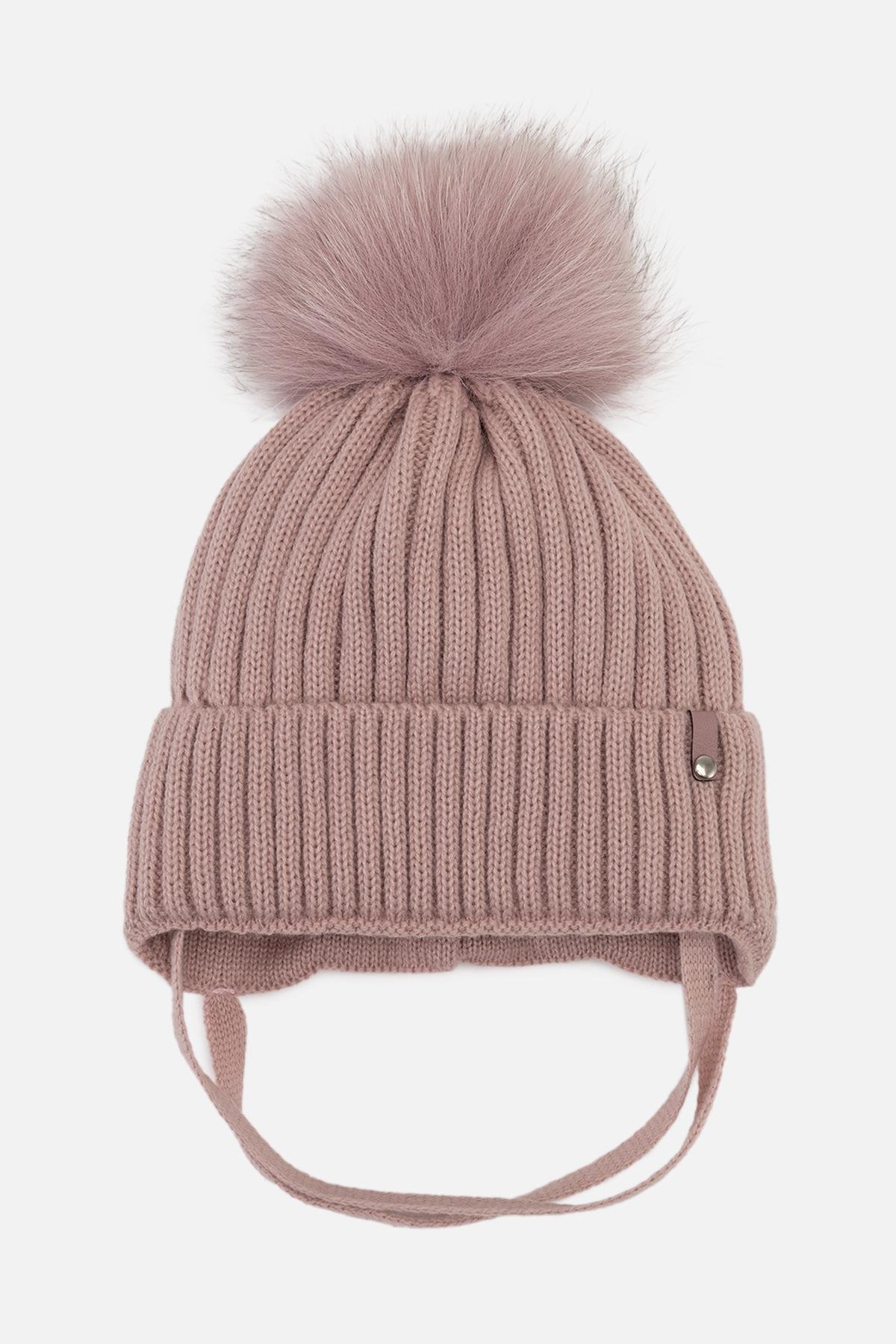 Шапка для девочки 42-44 см Пудровый (ЦБ-00263342) Шапка для девочки 42-44 см Пудровый (ЦБ-00263342)