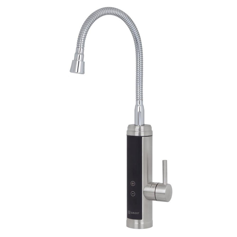 Проточный водонагреватель для умывальника Wezer SDS-F9TC рефлекторный излив/датчик температуры 3,3 кВт нержавеющая сталь Сатин (1055377)