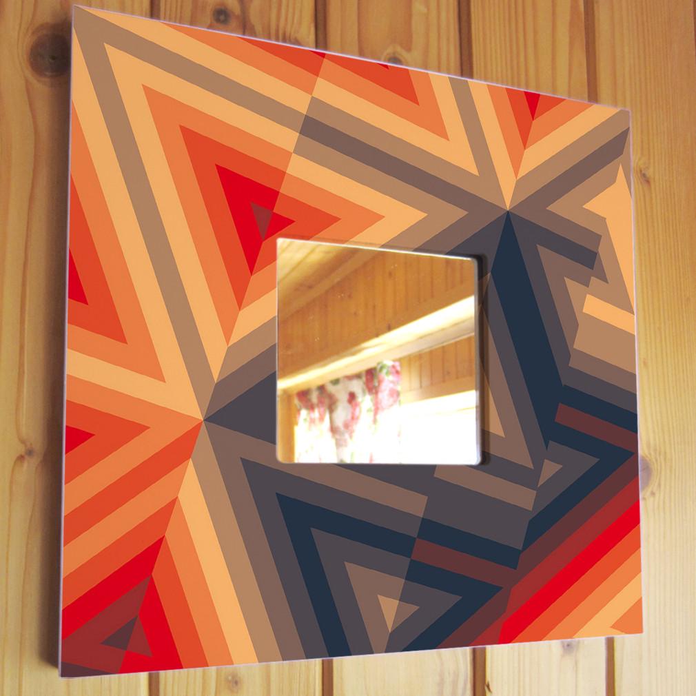 Зеркало декоративное Треугольные узоры Абстракция 260х260 мм (M00710)