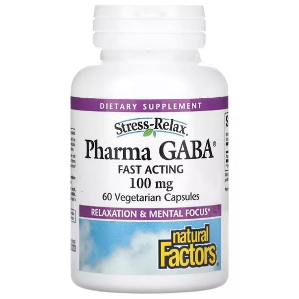 Амино комплекс Natural Factors Stress-Relax Pharma GABA 100 мг 60 veg. caps. (000022052) Амино комплекс Natural Factors Stress-Relax Pharma GABA 100 мг 60 veg. caps. (000022052)