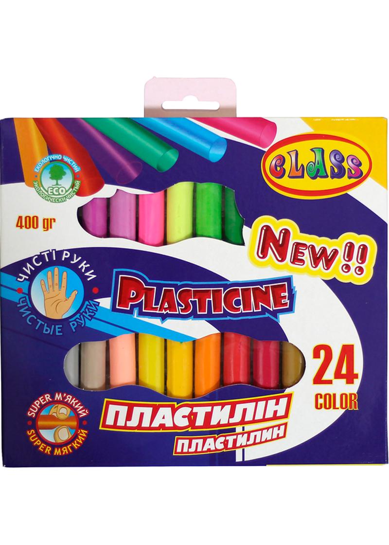 Пластилин CLASS ECO восковой Чистые руки 24 цветов 400 г (7629C)