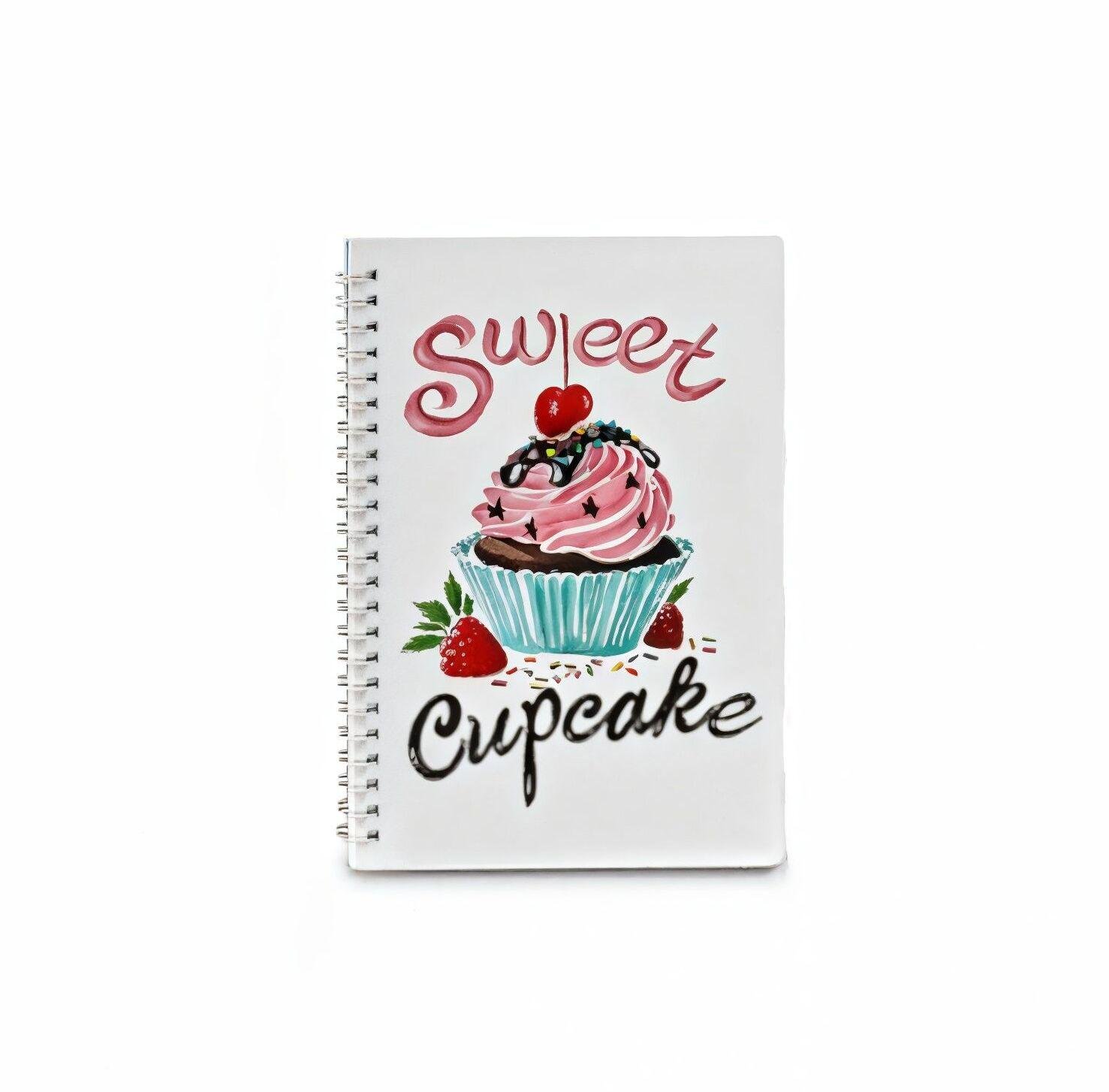 Блокнот с боковой спиралью Food WW01546ST 58 листов/А5/Sweet Cupcake Белый
