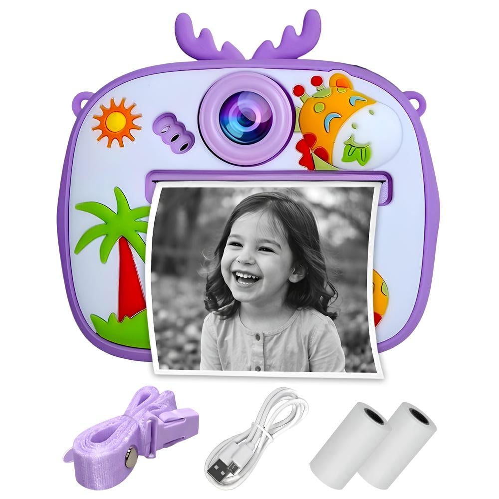 Фотоапарат дитячий з моментальним друком JoyPro Mini Print Camera ігри/музика/відео/принтер Біло-пурпурний (5627061e)