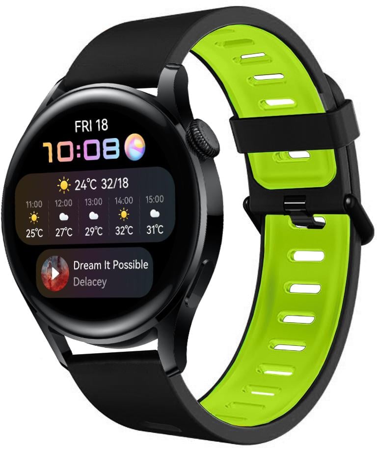 Ремешок Traf для Huawei Watch 3 Black/Green (22542)