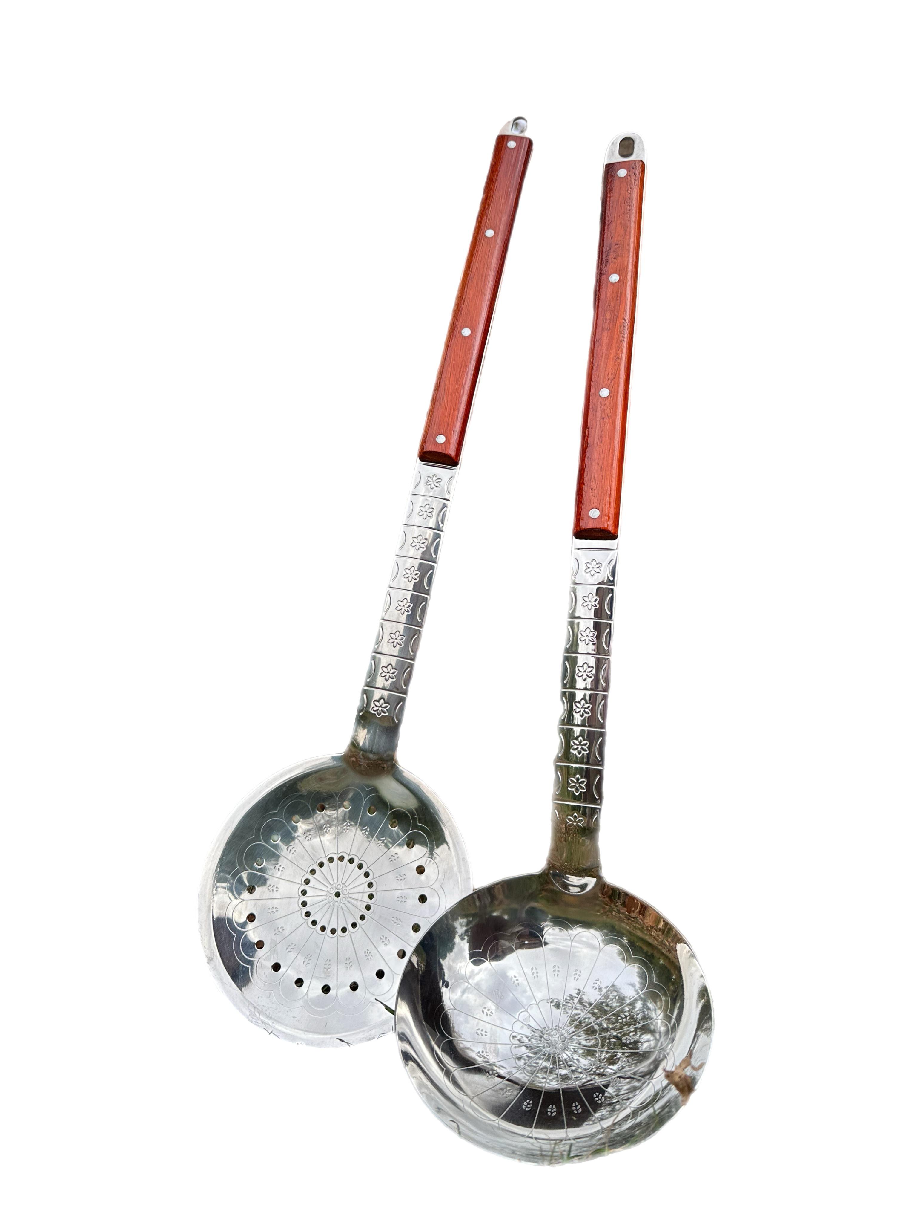 Набір для казана: ополоник і шумівка 65 см узбецькі