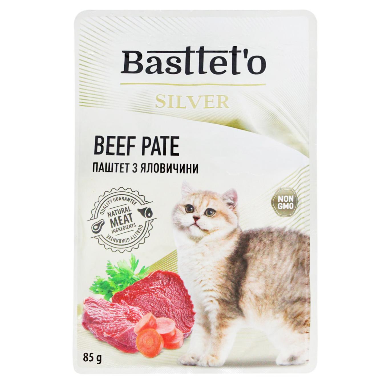 Паштет-мусс BASTTET`O Silver с говядиной для кошек пауч 85 г (37206396) Паштет-мусс BASTTET`O Silver с говядиной для кошек пауч 85 г (37206396)