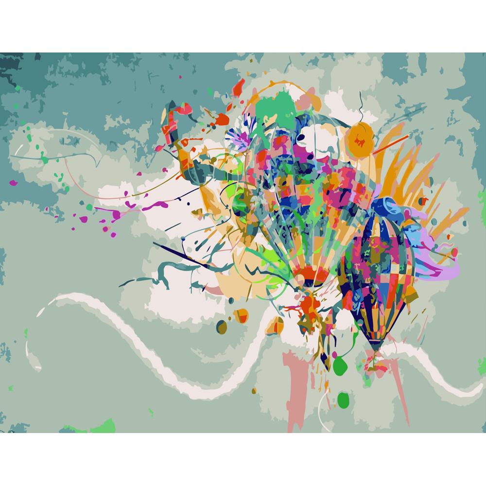 Картина за номерами Strateg Преміум Повітряні кулі 40x50 см (GS327)