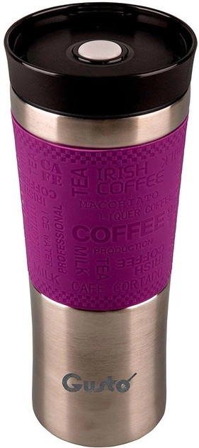 Термокружка Gusto Гаряча насолода GT-701 480 мл Фіолетовий (8-6-4624550)