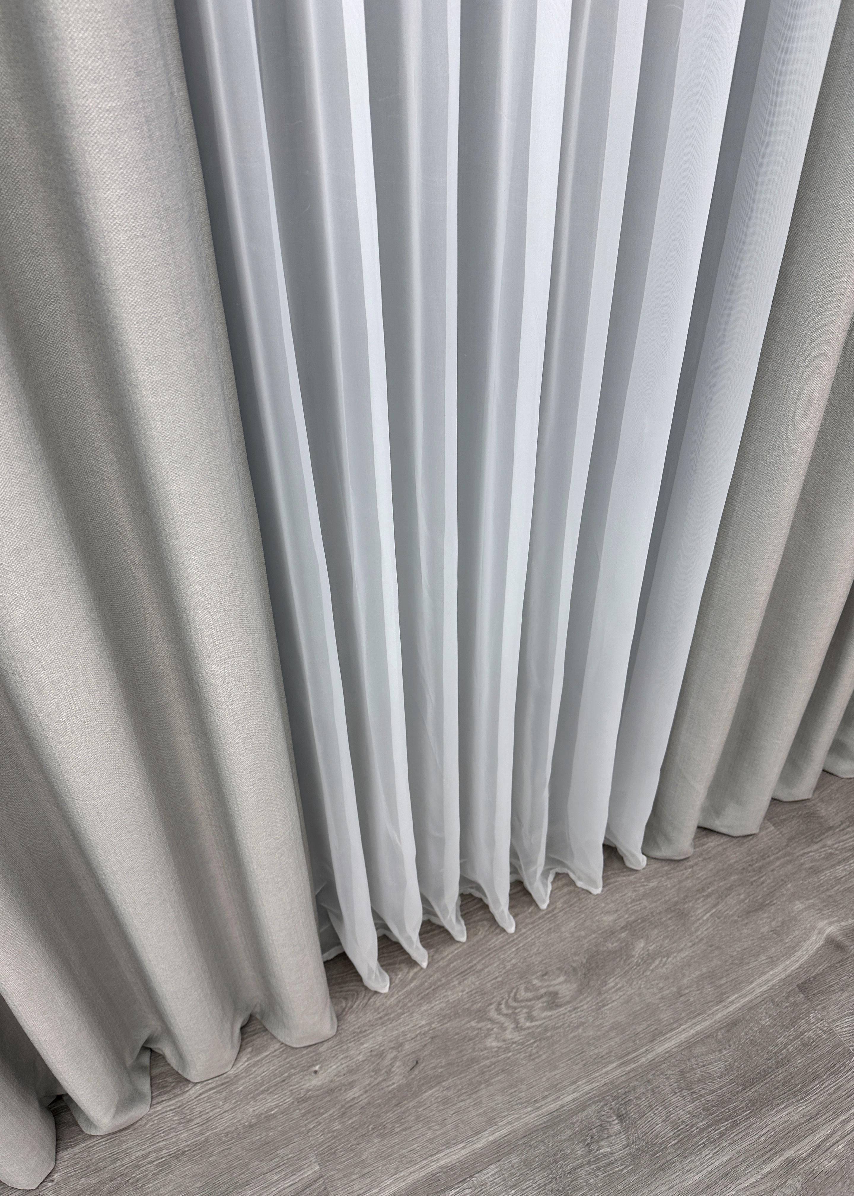 Комплект готових штор VR-Textil Шеніл однотонний №1690ш 150х270 см 2 шт. Попелястий (33-0585) - фото 10