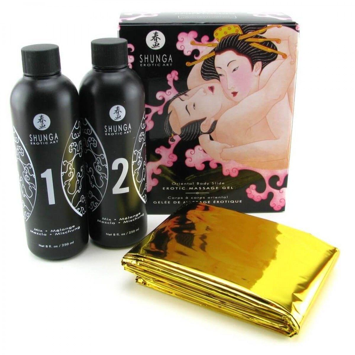 Гель для массажа Shunga ORIENTAL BODY-TO-BODY Sparkling Strawberry Wine 2 x 225 мл (SO2551)