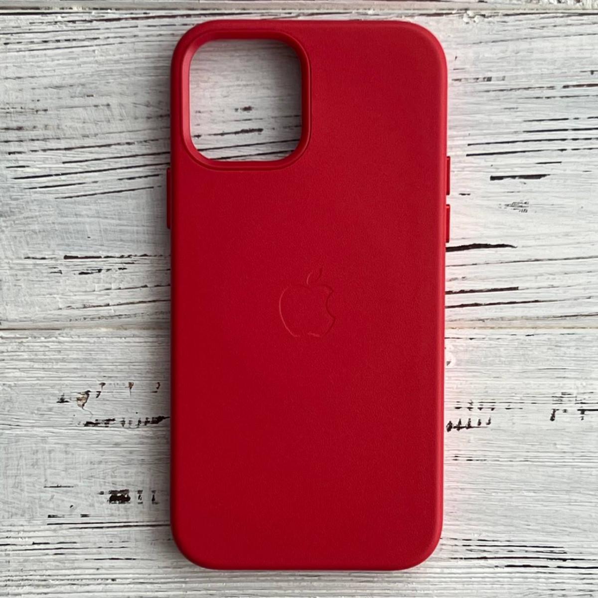 Кожаный Чехол Накладка Leather Case Для IPhone 12/12 Pro Red - фото 1