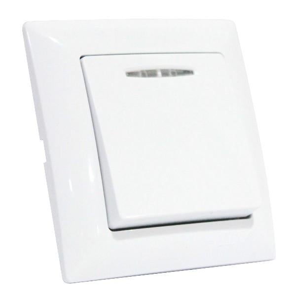Выключатель TINA 1-клавишный с подсветкой Белый (112-005-0002-010)