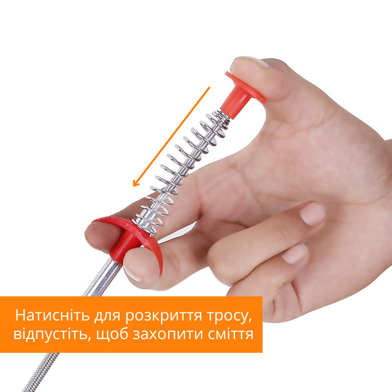 Трос для чистки канализационных труб Cleaning Hook из нержавеющей стали 60 см (CLNHOK-MTL-01) - фото 3