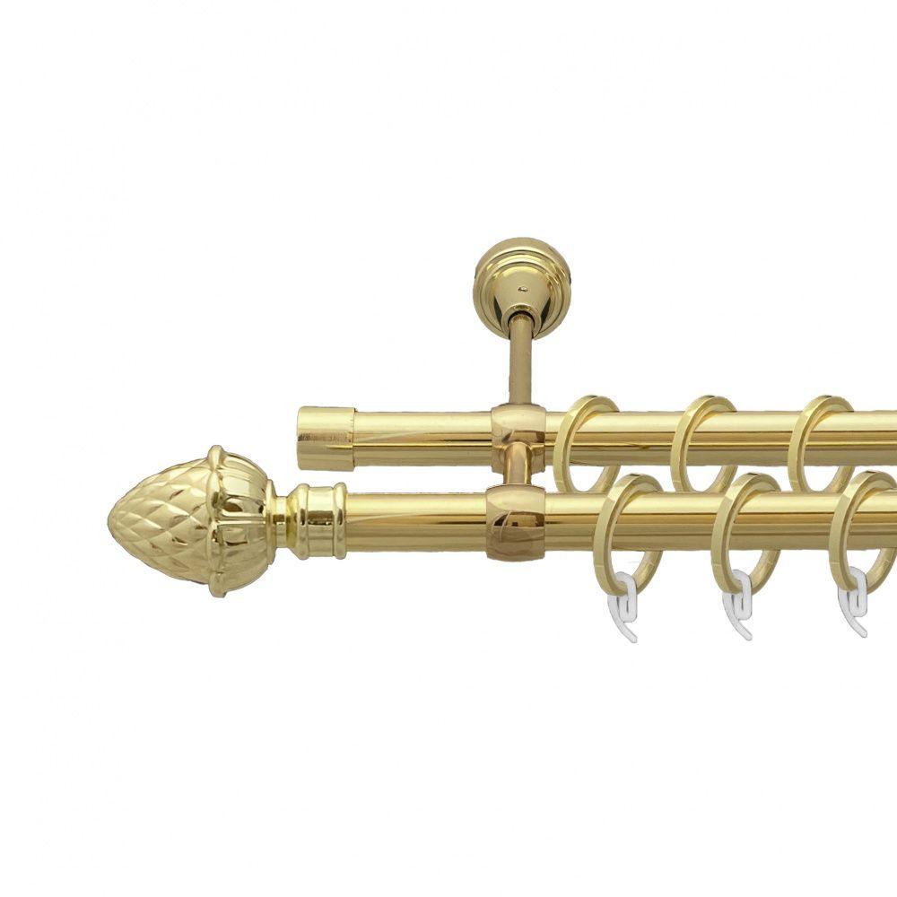 Карниз для штор Orvit Цинара дворядний гладкий 19/19 мм 300 см Золотий (00-00009521)