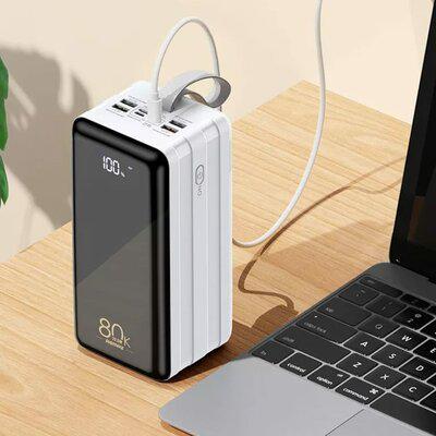 Повербанк Remax Chinen Series 22,5 W PD+QC Multi-compatible Fast Charging Power Bank with LED Light 80000 mAh RPP-291 White - фото 2