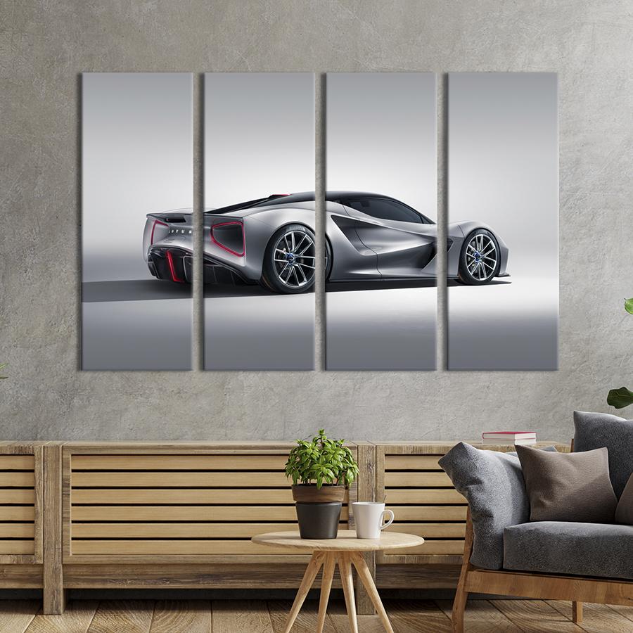 Картина на холсте Роскошный автомобиль Lotus Emira 209x133 см (1348-41)