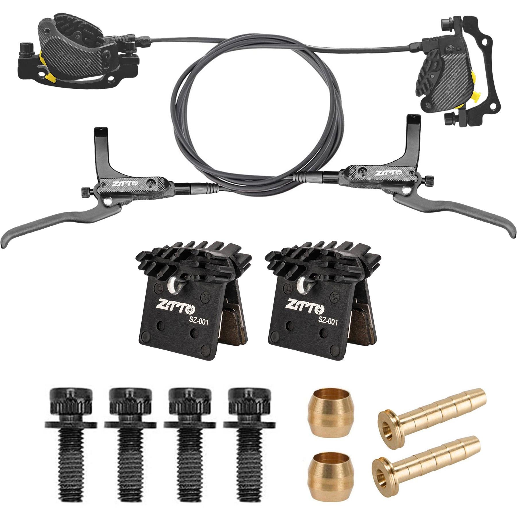 Комплект 4-х поршневых гидравлических дисковых тормозов ZTTO M840 MTB Черный (ZTT-M840-6296)