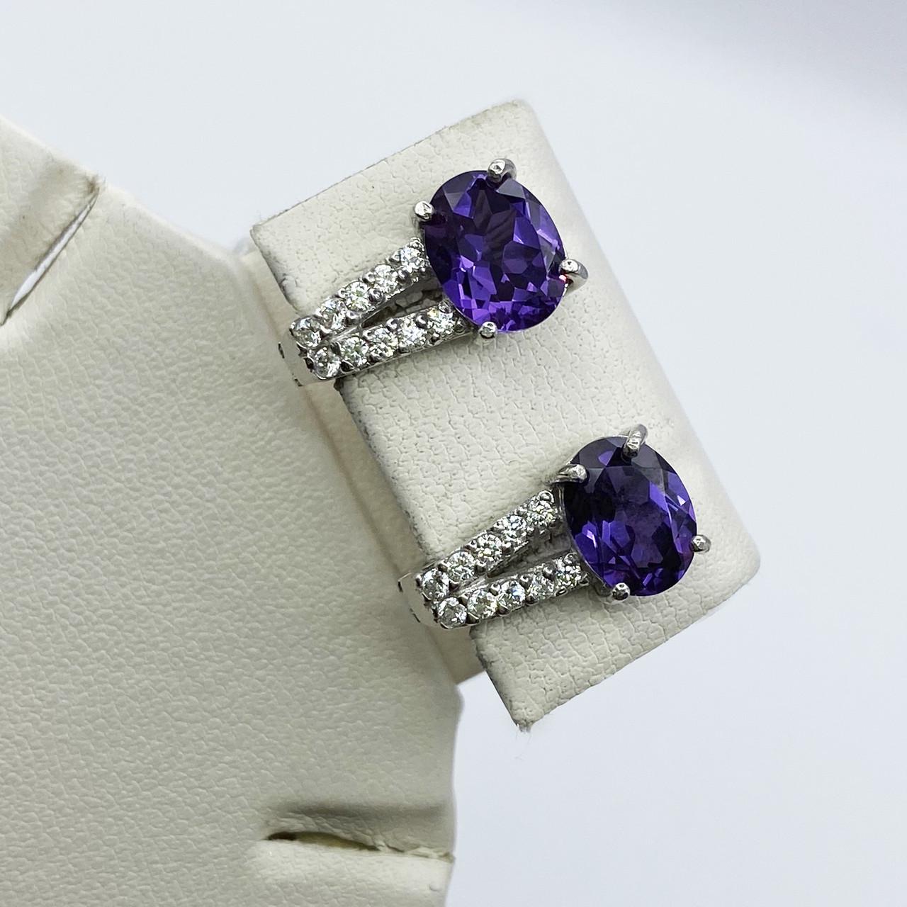 Серьги серебряные с александритом 4,97 г (1937225192)