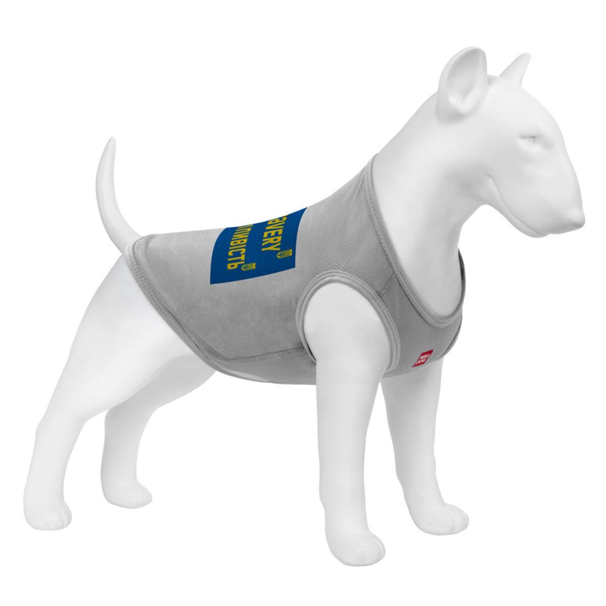Майка для собак Waudog Clothes Смелость сетка L 42-45 см C 28-31 см Серый (303-0231-11 Col)