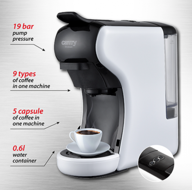 Мультикапсульна еспресо-машина Camry CR 4414 3000W - фото 5 Мультикапсульна еспресо-машина Camry CR 4414 3000W - фото 5