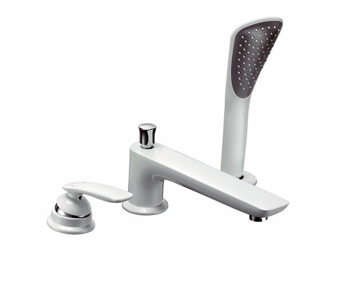 Смеситель для ванны и душа KLUDI BALANCE на 3 отверстия излив 220 мм Белый (21629)