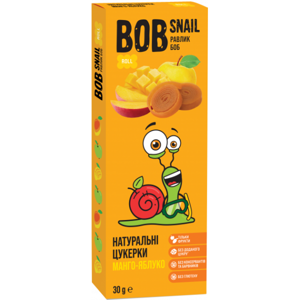 Цукерки натуральні Bob Snail Яблуко-манго 30 г