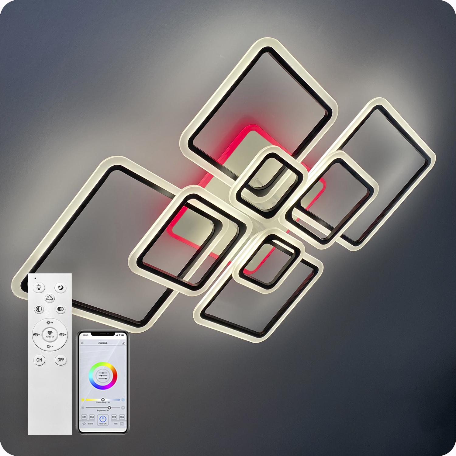 Люстра світлодіодна 517 Light 3color з пультом 224 Вт Чорний (01555) - фото 5 Люстра світлодіодна 517 Light 3color з пультом 224 Вт Чорний (01555) - фото 5