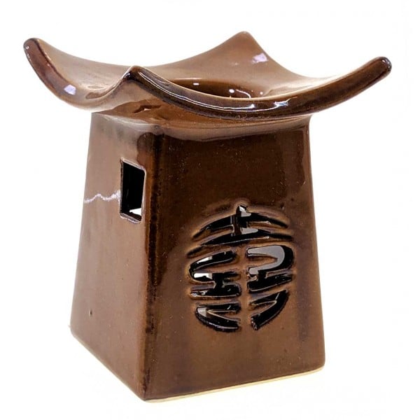 Аромалампа керамичеcкая Пагода 11х9х9 см Коричневый