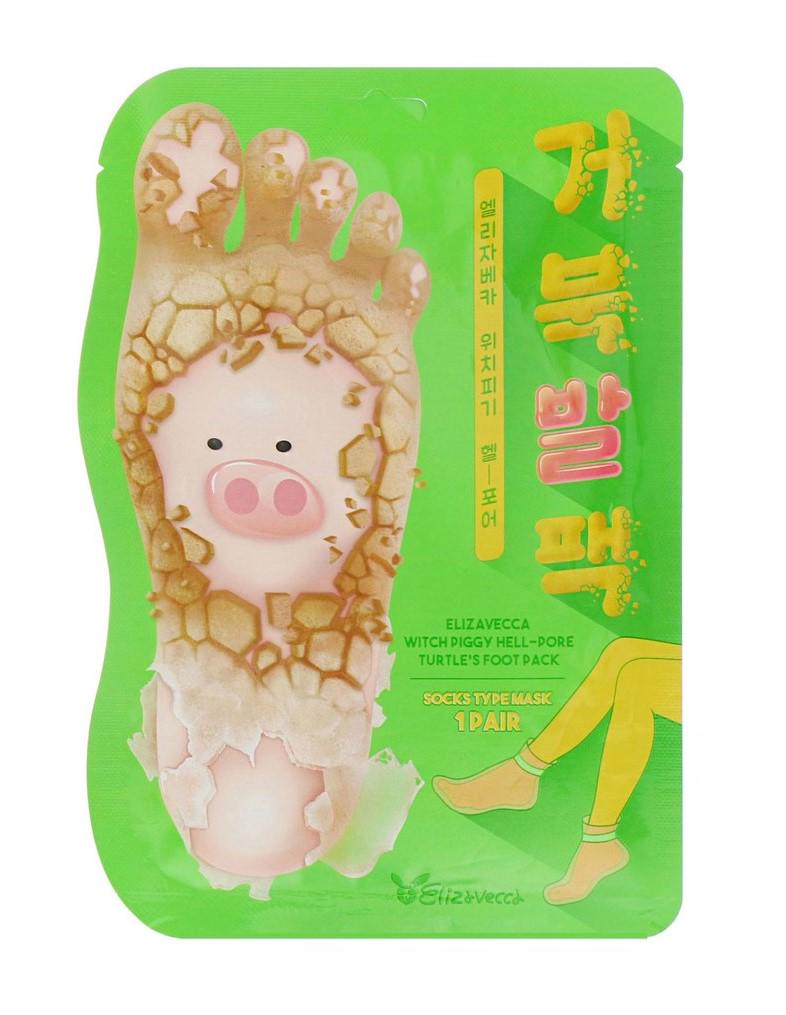 Отшелушивающая маска-носочки для ног Elizavecca Witch Piggy Hell-Pore Turtles Foot Pack 1 шт