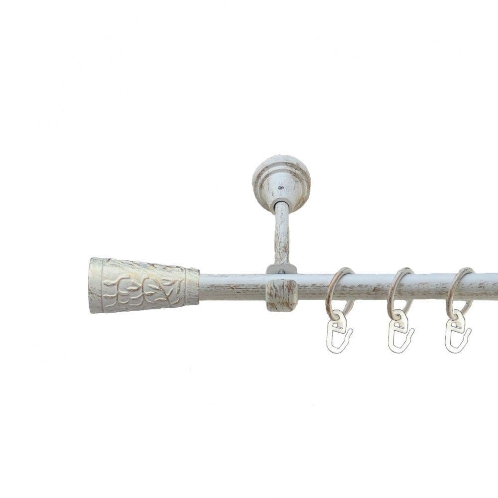 Карниз металлический Orvit Севилья однорядный открытый/гладкая труба/кольцо металлическое Белое Золото 16 мм 160 см (00-00015837)