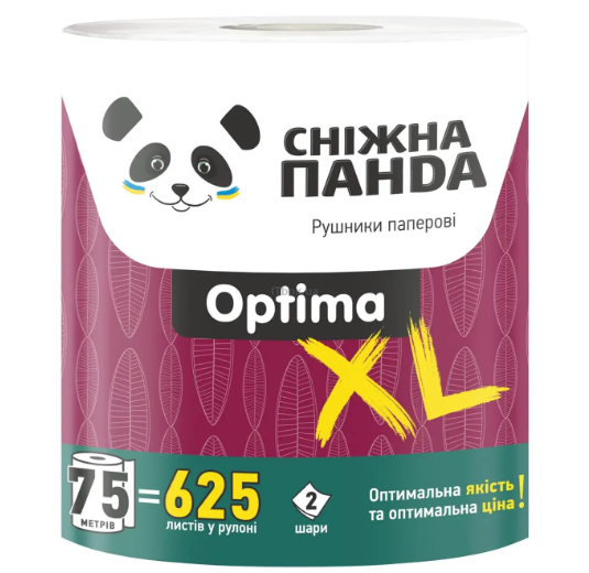 Паперові рушники Сніжна Панда Optima XL двошарові 1 рулон (25898842)