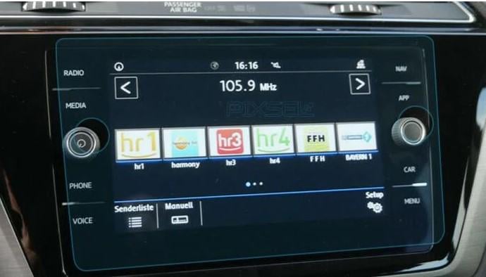 Стекло защитное Pixsel гибридный глянец на монитор Volkswagen TOURAN 10,9“ 2017