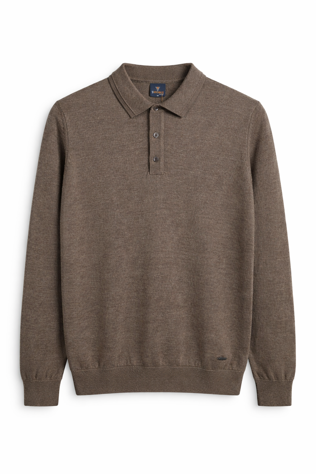 Светр чоловічий з коміром-поло 2XL Коричневий (26127424/31445209)