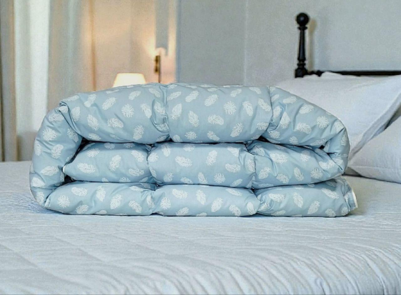 Ковдра Світ подушок пухо-перова зимова 200х220 см Блакитний/Білий (44165) Ковдра Світ подушок пухо-перова зимова 200х220 см Блакитний/Білий (44165)
