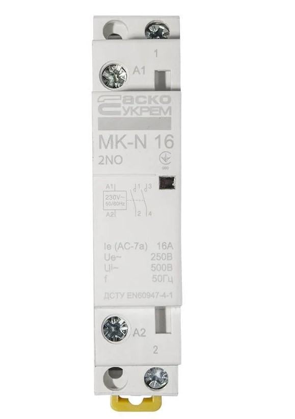 Контактор модульний АСКО MK-N 2P 16A 2NO (A0040030023) - фото 1 Контактор модульний АСКО MK-N 2P 16A 2NO (A0040030023) - фото 1