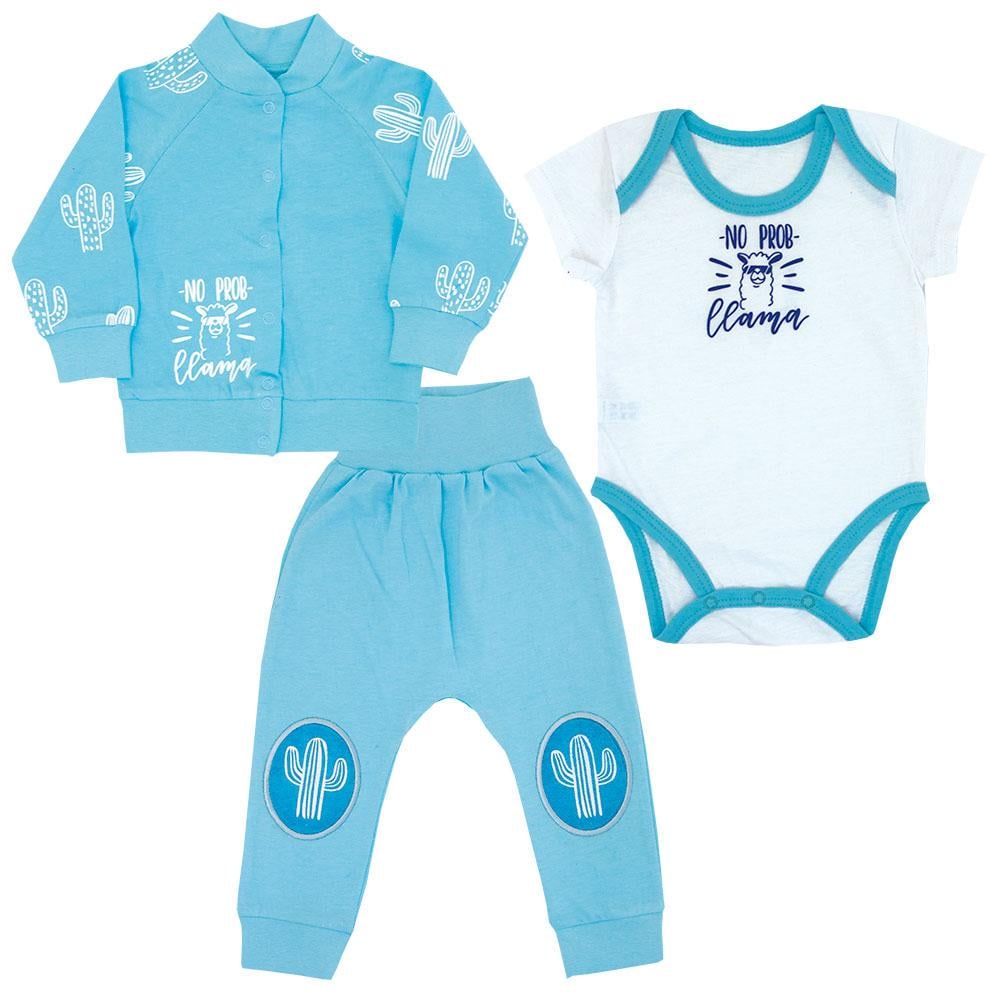 Комплект детской одежды хлопковый нарядный для мальчика Gabbi Мексика 68 см Бирюзовый (11731т/11732к)