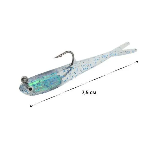 Силиконовая приманка для вылова хищной рыбы твистеры с острым крючком и блестящим глитером 10 шт. (F00013) - фото 7 Силиконовая приманка для вылова хищной рыбы твистеры с острым крючком и блестящим глитером 10 шт. (F00013) - фото 7