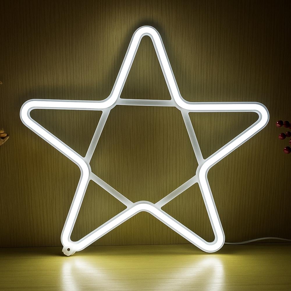 Фигура новогодняя неоновая Звезда LED контур 33 см 220 В Белый