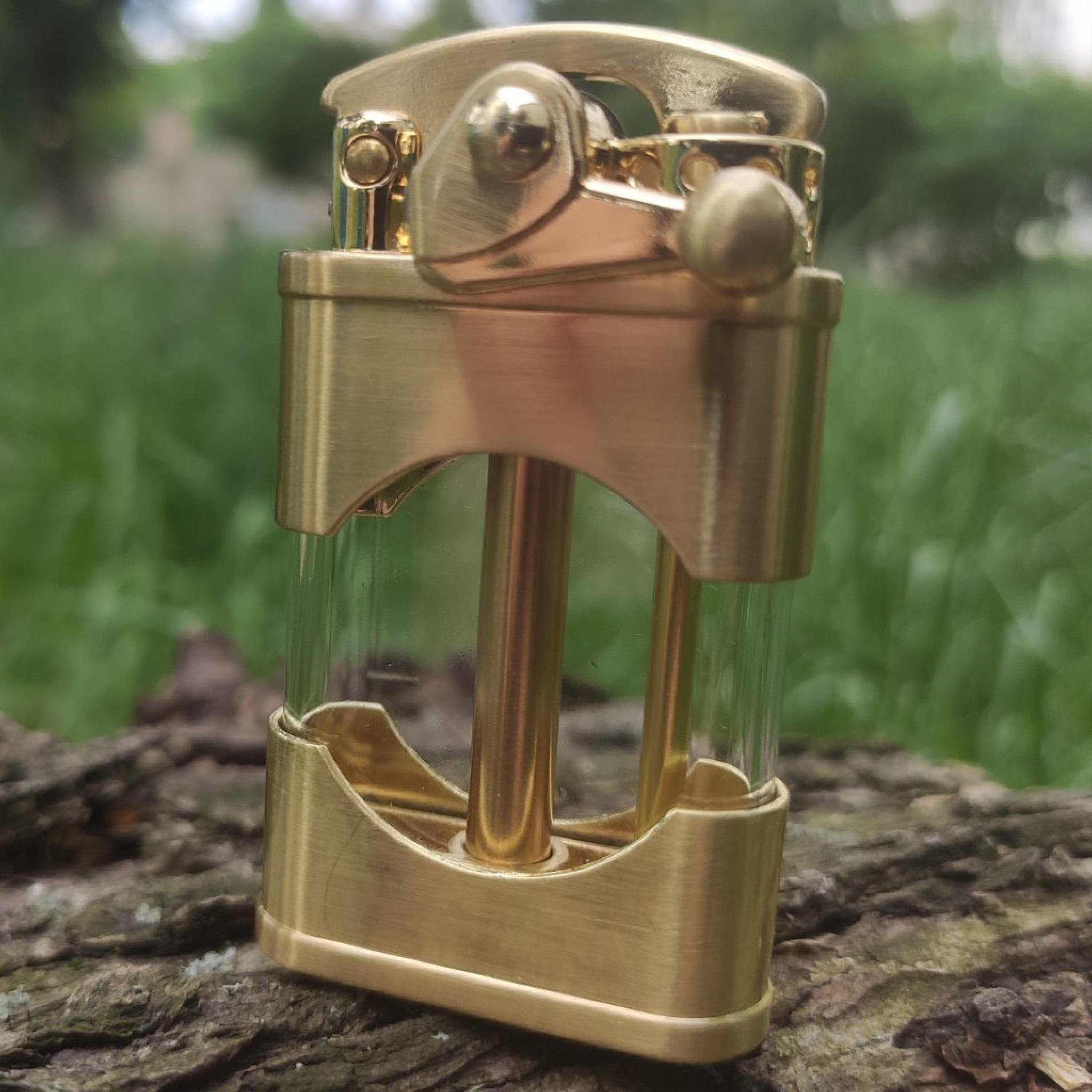 ᐉ Зажигалка бензиновая Zorro Steam Punk Round Z660 Gold (BS