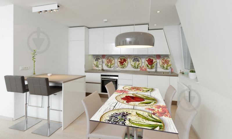 Наклейка виниловая на стол Zatarga «Цветочные Тарелки» 600х1200 мм Z180613st